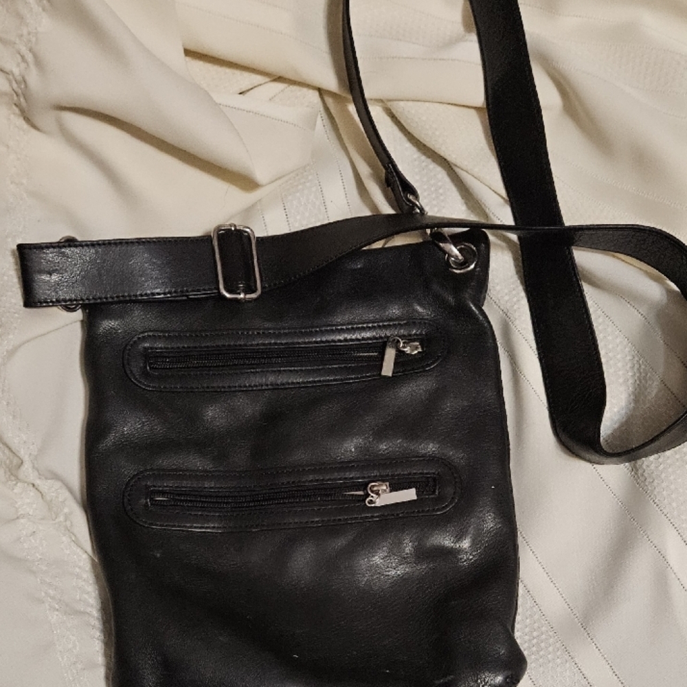 Black Leather Crossbody Bag
